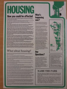 Newsletter dealing with concerns over re-housing and the Name the Park competition