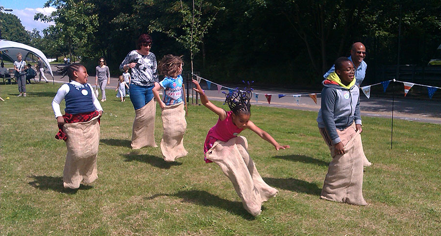 Photo of the sack race